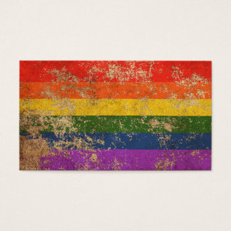 Ruw oud  Rainbow Gay Pride Flag Visitekaartje
