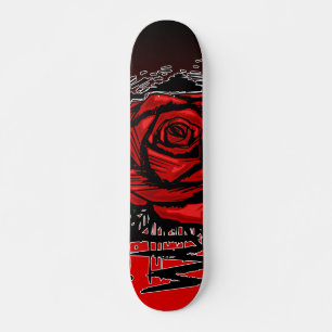 Ruw Roos Graffiti Kunst – Rode Stedelijke Bloem Skateboard