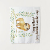 Ruw sloth babyshower achtergrond wandkleed (Voorkant)