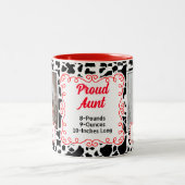 Ruw Tante Black White en Red Koe Print Baby Tweekleurige Koffiemok (Center)