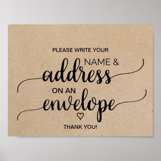 Ruw vals kraft adres envelop signaal poster (Voorkant)