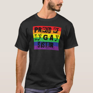 Ruw van mijn homo zuster Gay Pride Rainbow Word T-shirt