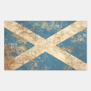 Ruw Verouderde  Schotse vlag Rechthoekige Sticker