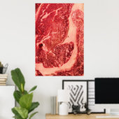 Ruw vlees Ribeye Steak Poster (Thuiskantoor)