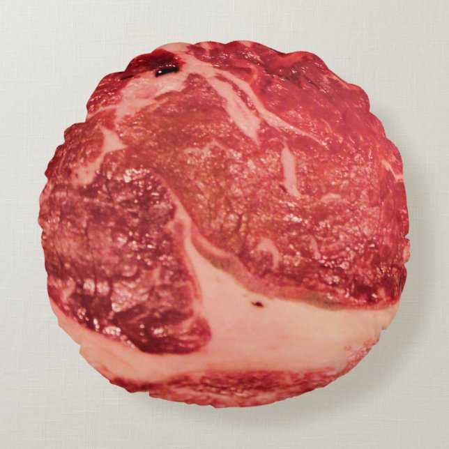 Ruw vlees Ribeye Steak Rond Kussen (Voorkant)