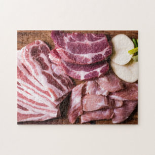 Ruw vlees Steaks Chops Bacon Jigzaag Puzzle Legpuzzel