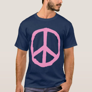 Ruw vredessymbool - Roze op donker T-shirt