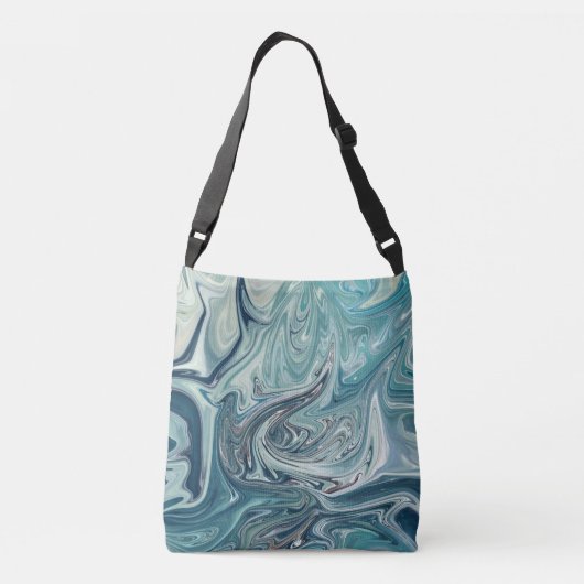 Ruw zee | Beste abstract schilderij van zee Crossbody Tas (Achterkant)