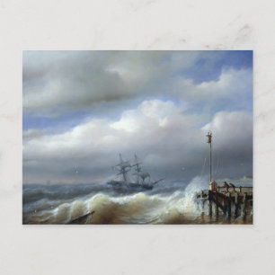Ruw Zee in Stormy Weather, 1846 Briefkaart