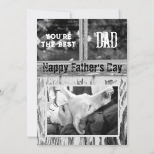 Ruw Zwart en Wit Foto Beste Papa Vaderdag Feestdagenkaart
