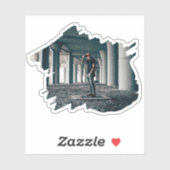 Ruwe abstract gescheurde foto sticker (Vel)