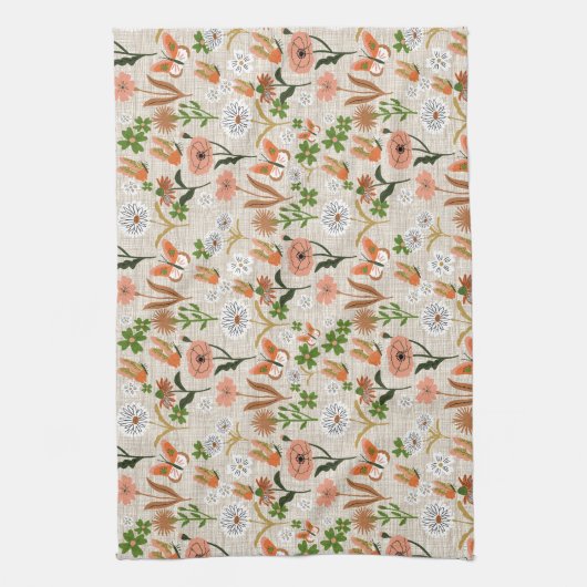 Ruwe Bamboe Bloemen Daisy Shamrocks Boerderij Theedoek (Verticaal)