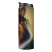 Ruwe Collie Dog in St. Patrick's Day Dress Thermosbeker (Geroteerd rechts)