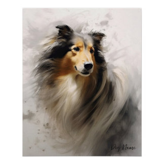Ruwe Collie Hond in de wind 001 - Yacobsen Derosa Perfect Poster
