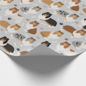 Ruwe Collie Paws en Botten Cadeaupapier (Hoek)