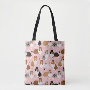 Ruwe Collie Paws en Botten Canvas tas