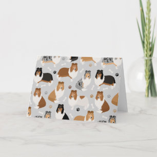 Ruwe Collie Paws en Botten Card Kaart