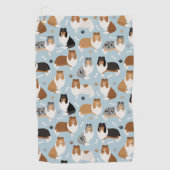 Ruwe Collie Paws en Botten Golfhanddoek (Voorkant)