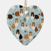Ruwe Collie Paws en Botten Keramisch Ornament (Rechts)