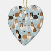 Ruwe Collie Paws en Botten Keramisch Ornament (Links)