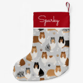 Ruwe Collie Paws en Botten Kleine Kerstsok (Achterkant)