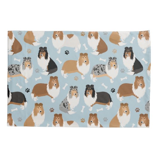 Ruwe Collie Paws en Botten Kussensloop (Achterkant)