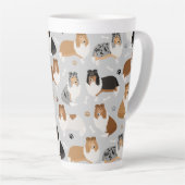 Ruwe Collie Paws en Botten Latte Mok (Rechterhoek)