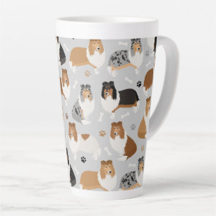 Ruwe Collie Paws en Botten Latte Mok