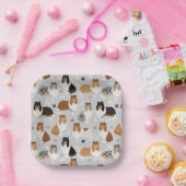 Ruwe Collie Paws en Botten Papieren Bordje (Feest)