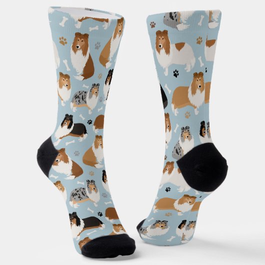 Ruwe Collie Paws en Botten Socks Sokken (Gebogen)