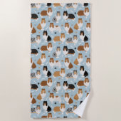 Ruwe Collie Paws en Botten Strandlaken (Voorkant)