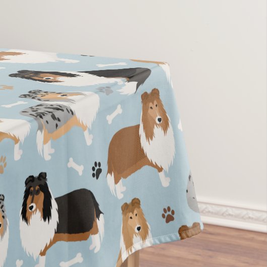 Ruwe Collie Paws en Botten Tafelkleed (Voorbeeld)