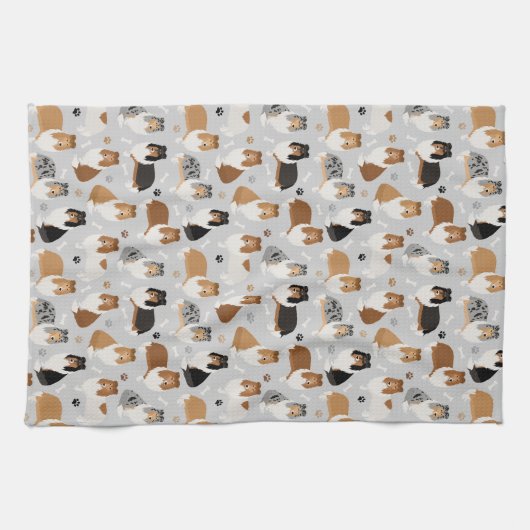 Ruwe Collie Paws en Botten Theedoek (Horizontaal)