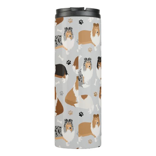 Ruwe Collie Paws en Botten Thermosbeker (Achterkant)
