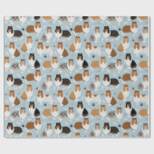 Ruwe Collie Paws en Botten Verpakkingspapier Cadeaupapier (Vlak)