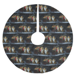 Ruwe Collie Sneeuw Slede Kerst Decoratie Kerstboom Rok