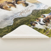 Ruwe Collies Herding Sheep, w/ Portrait & Quote - Sherpa Deken (3/4)