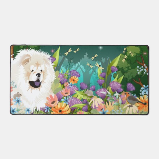 RUWE CRÈME CHOW CHOW Desk Mat (Voorkant)