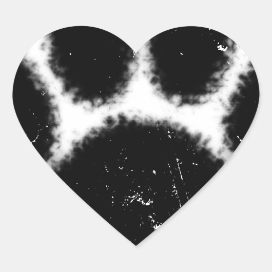 Ruwe en vervormde kleurenafdrukken hart sticker (Voorkant)