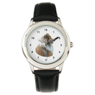 Ruwe foto van Collie dog portret Horloge