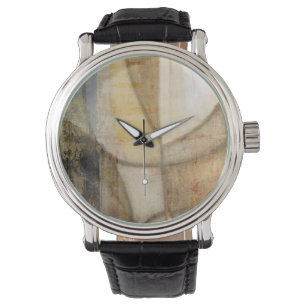 Ruwe getextureerde verf van aardtoon horloge