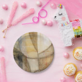 Ruwe getextureerde verf van aardtoon papieren bordje (Feest)