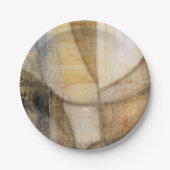 Ruwe getextureerde verf van aardtoon papieren bordje (Voorkant)