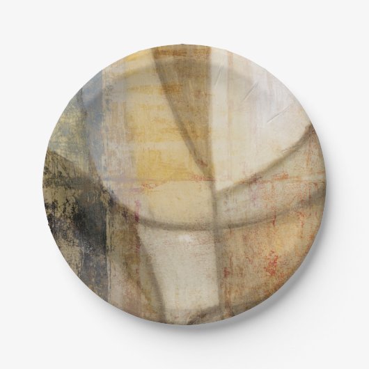 Ruwe getextureerde verf van aardtoon papieren bordje (Voorkant)