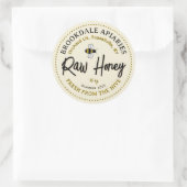 Ruwe honinglabel met vliegende gele bij ronde sticker (Tas)