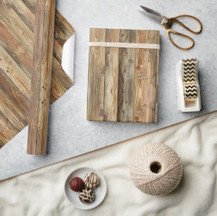 Ruwe houten planken inpakpapier roll