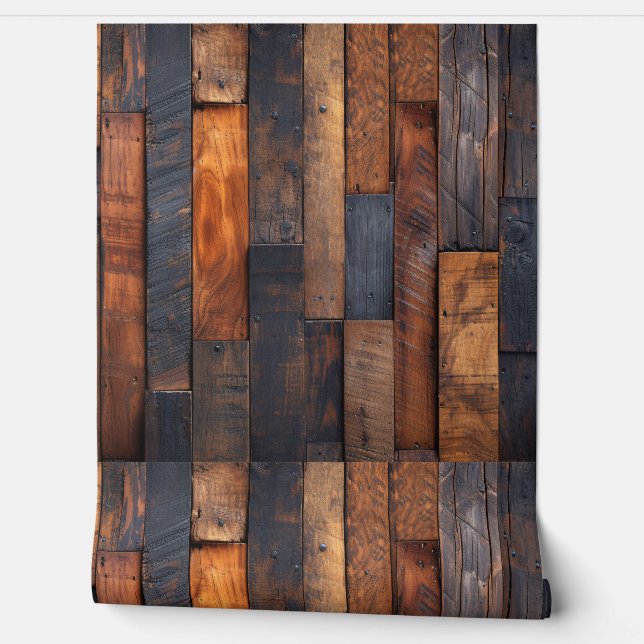 Ruwe houtextuur behang (Afrollen)