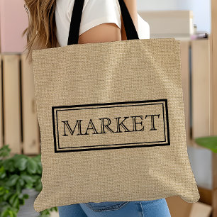 Ruwe Jute Stoffen Vintage Markt Tas Op Maat