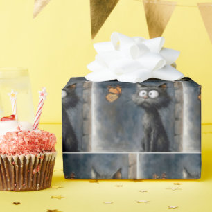 Ruwe kat staart naar een vlinder cadeaupapier
