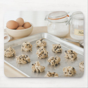 Ruwe koekjes op bakbak muismat